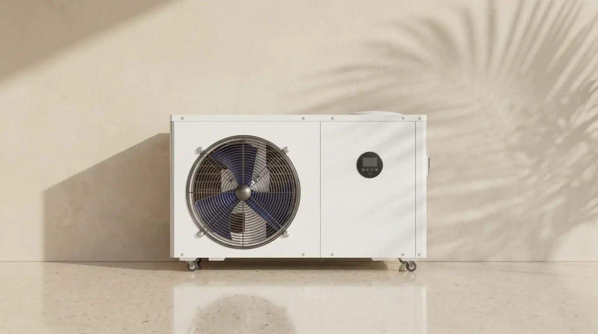Solace Home Pro chiller unit for residential ice bath installations, plain wall backdrop